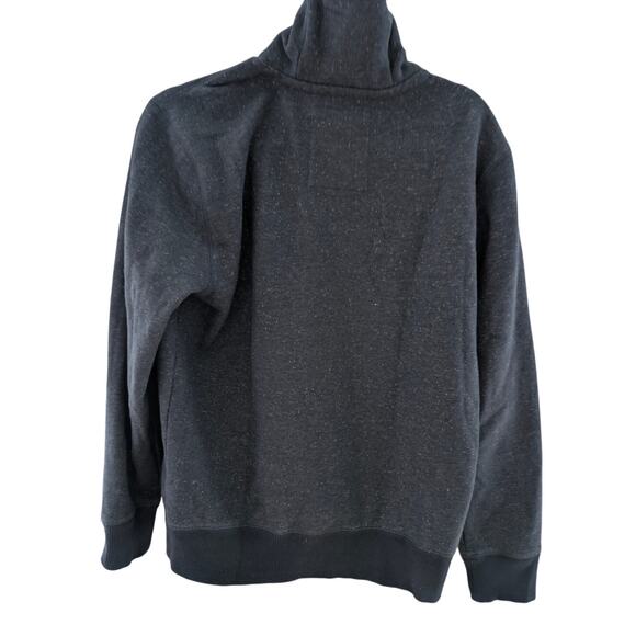 Gap Men’s M Navy Speckled Pullover Sweatshirt Shawl Collar Button Neck Cozy - Picture 2 of 7